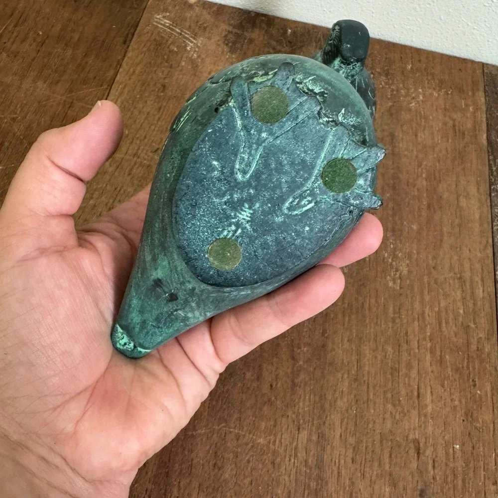 Vintage‎ Metal Green Patina Asian Decorative Bird Figurines